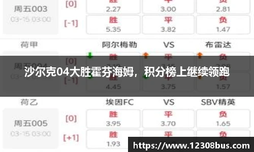 沙尔克04大胜霍芬海姆，积分榜上继续领跑