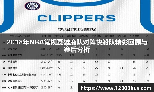 2018年NBA常规赛雄鹿队对阵快船队精彩回顾与赛后分析